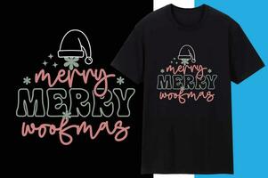 fröhlich fröhlich woofmas , Weihnachten, Weihnachten, Santa Baum Vektor t Hemd Design