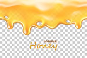 Nahtloser tropfender Honig wiederholbar auf transparentem Hintergrund vektor