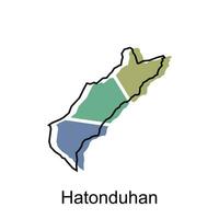 Karte Stadt von hatonduhan, Karte Provinz von Norden Sumatra Illustration Design, Welt Karte International Vektor Vorlage mit Gliederung Grafik skizzieren Stil isoliert auf Weiß Hintergrund
