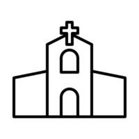 chruch Gebäude Symbol im Linie vektor