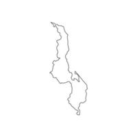 vektor illustration av kartan över malawi på vit bakgrund