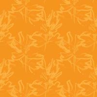 orange floral Pinselstriche nahtlose Muster Hintergrund vektor