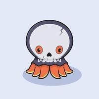 Halloween Oktopus tragen Totenkopfmaske vektor