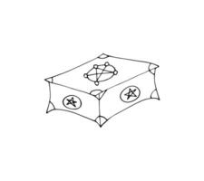 Hand gezeichnet Magie Metall Box isoliert auf Weiß Hintergrund, Vektor Illustration