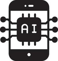 artificiell intelligens ikon symbol vektor bild. illustration av de hjärna robot inlärning mänsklig smart algoritm design bild.