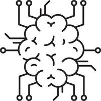 artificiell intelligens ikon symbol vektor bild. illustration av de hjärna robot inlärning mänsklig smart algoritm design bild.