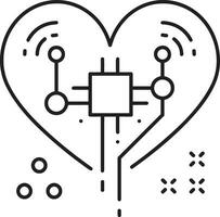 artificiell intelligens ikon symbol vektor bild. illustration av de hjärna robot inlärning mänsklig smart algoritm design bild.