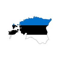 Estland Karte Silhouette mit Flagge auf weißem Hintergrund vektor