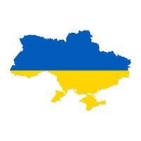 ukrainsk karta silhuett med flagga på vit bakgrund vektor