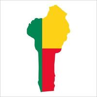 Benin-Karte Silhouette mit Flagge auf weißem Hintergrund vektor
