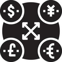 pengar utbyta betalning ikon symbol vektor bild. illustration av de dollar valuta mynt grafisk design bild