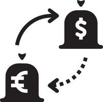 pengar utbyta betalning ikon symbol vektor bild. illustration av de dollar valuta mynt grafisk design bild