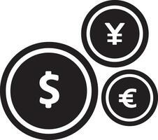 pengar utbyta betalning ikon symbol vektor bild. illustration av de dollar valuta mynt grafisk design bild