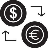 Geld Austausch Zahlung Symbol Symbol Vektor Bild. Illustration von das Dollar Währung Münze Grafik Design Bild