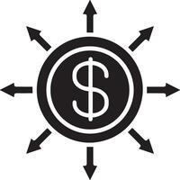 pengar utbyta betalning ikon symbol vektor bild. illustration av de dollar valuta mynt grafisk design bild