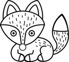 Illustration schwarz und Weiß Fuchs vektor