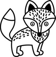 Illustration schwarz und Weiß Fuchs vektor