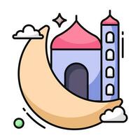 perfekt Design Symbol von Ramadan Mond vektor