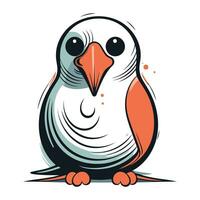 Vektor Illustration von ein süß Karikatur Pinguin isoliert auf Weiß Hintergrund.