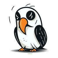 süß Karikatur Pinguin isoliert auf Weiß Hintergrund. Vektor Illustration.