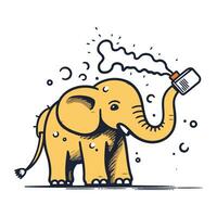 Elefant mit ein Zigarette. Vektor Illustration auf ein Weiß Hintergrund.