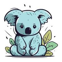 süß Karikatur Koala Sitzung auf das Boden. Vektor Illustration.