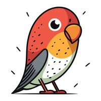 söt tecknad serie papegoja vektor illustration. färgrik fågel karaktär.