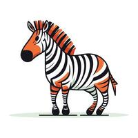 Zebra isoliert auf Weiß Hintergrund. Vektor Illustration im Karikatur Stil.