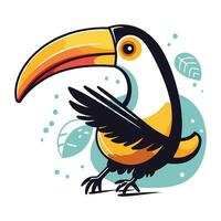 toucan fågel. färgrik vektor illustration i platt stil.