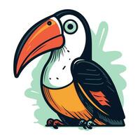 toucan fågel. vektor illustration av tecknad serie toucan fågel.