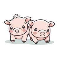 süß Schwein Karikatur. Vektor Illustration. isoliert auf Weiß Hintergrund.