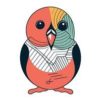 söt tecknad serie pingvin i en skjorta och slips. vektor illustration.