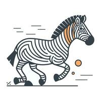 Zebra Linie Symbol. Vektor linear Illustration von ein Zebra.