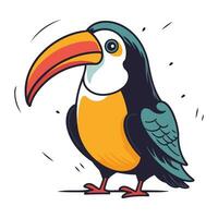 toucan vektor illustration. söt tecknad serie toucan isolerat på vit bakgrund.