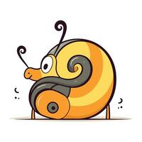 süß Karikatur Schnecke. Vektor Illustration. isoliert auf Weiß Hintergrund.