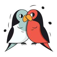 süß Paar von Liebe Pinguine. Vektor Illustration isoliert auf Weiß Hintergrund.