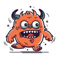 komisch Karikatur Monster. Vektor Illustration von ein süß wenig Monster.