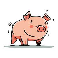 Schweinchen Bank Vektor Illustration. süß Karikatur Schweinchen Bank Charakter.