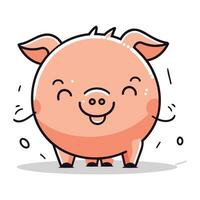 süß Schweinchen Bank Charakter. Vektor Illustration im Karikatur Stil.
