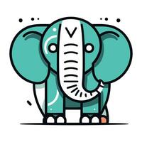 vektor illustration av söt tecknad serie elefant. platt linje konst design för webb. webbplats. reklam. baner. affisch. styrelse och skriva ut.