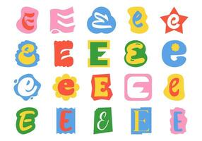 Alphabet Lösegeld Hinweis e einstellen vektor