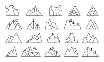 geometrisch Berg Linie Element einstellen vektor