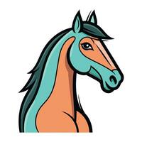 Pferd Kopf Symbol. Karikatur Illustration von Pferd Kopf Vektor Symbol zum Netz