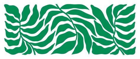 abstrakt botanisk konst bakgrund vektor. naturlig hand dragen mönster design med löv gren. enkel samtida stil illustrerade design för tyg, skriva ut, omslag, baner, tapet. vektor