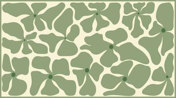 abstrakt botanisk konst bakgrund vektor. naturlig hand dragen mönster design med grön blomma. enkel samtida stil illustrerade design för tyg, skriva ut, omslag, baner, tapet. vektor