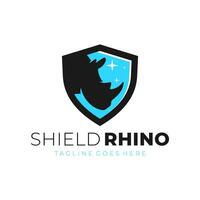 noshörning skydda illustration logotyp vektor