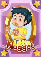 Charakterspielkarte mit Wort kleines Nugget vektor