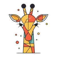 Giraffe Kopf. bunt Vektor Illustration im eben linear Stil.