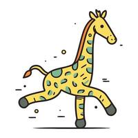 tecknad serie giraff. vektor illustration isolerat på en vit bakgrund.