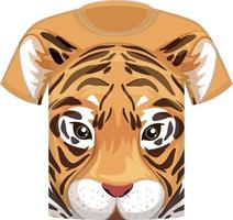 Vorderseite des T-Shirts mit Tigergesichtsmuster vektor